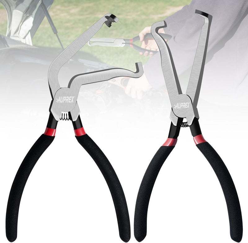 AUPREX Electrical Disconnect Pliers, Electrical Connector Pliers for Push Tab Style Plugs, Automotive Hose Disconnect Tools, Fuel Line Disconnect Tool (Straight+60 Degree) - Image 1